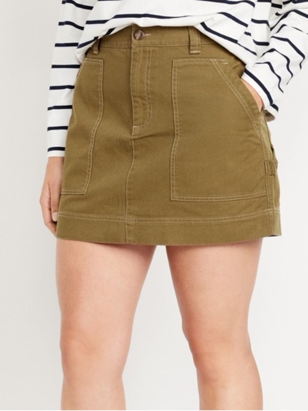 Old Navy Olive Utility Mini Skirt